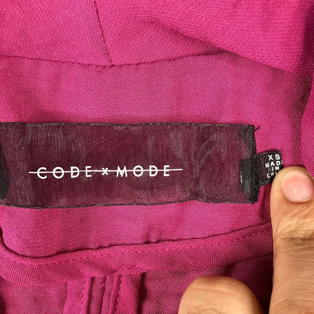 Code Mode Jacket Womens‎ XS Fuchsia Pink Lightweight Open Blazer Pocket Relaxed